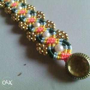 Brown, Yellow, Pink, And Green Bracelet