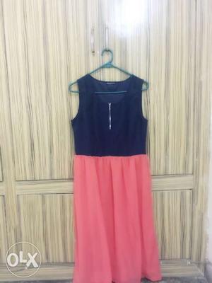Buy a Midi Dress (blue and peach) at just INR 