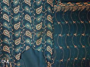 Embroided suit with dupatta