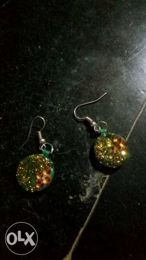 Emeralds Hook Earrings