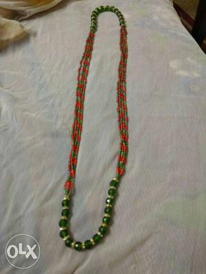 Green And Red Beaded Necklace