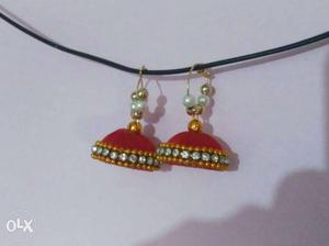 Hand made silk thread earrings available only in Harihar