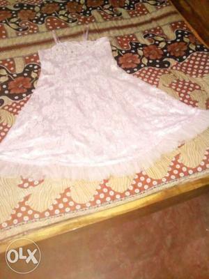 Light pink colour frock fully net on both side