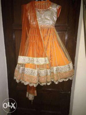 Orange color lehenga