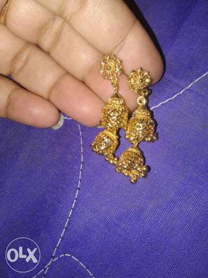 Pair of Jhumka golden material of South India.