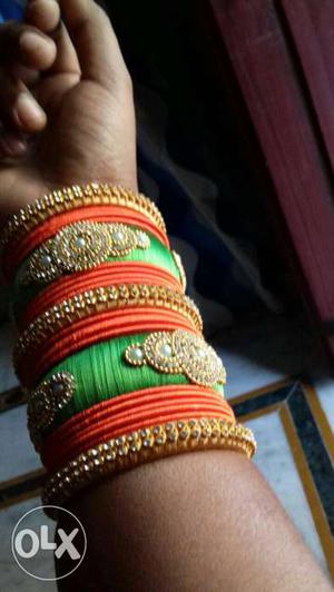 Party wear bangles silk thread. home made item