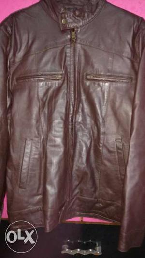Pure leather jacket size- xxl color-brown