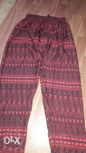 Red And Gray Tribal Printed Pajama