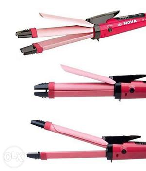 Red And Pink Nova Electric Hair Straightener