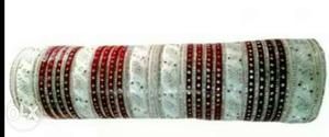 Red And Silver Bangle Bracelet Collection