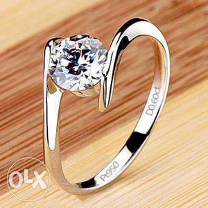 Silver Diamond Pendant Ring