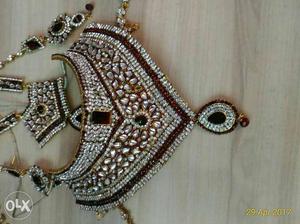 Silver Diamond Pendant bridal Necklace
