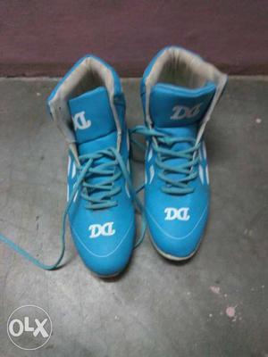 Teal-and-beige DD High Top Athletic Shoes
