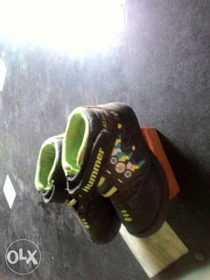 Toddler's Black And Green Hummer Sneakers