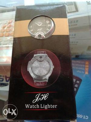 Watch Lighter With Brown Leather Strap Box