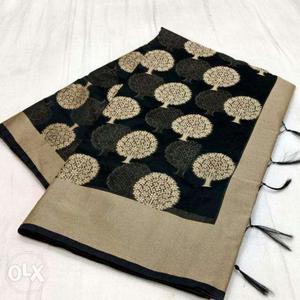 White And Black Tree Printed Textile
