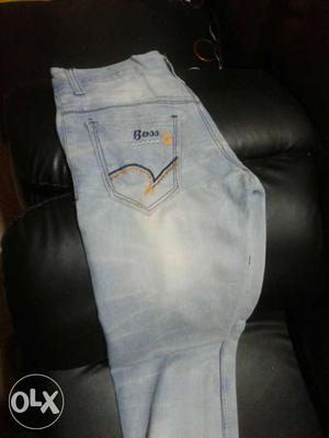 White And Grey Boss Denim Jeans