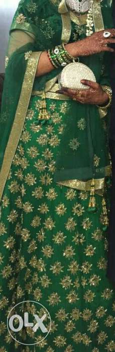 Women's Green And Gold Sharara by Raas