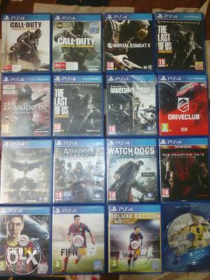 16 Sony PS4 games for sell.