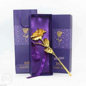 24 kt Golden Rose With Box