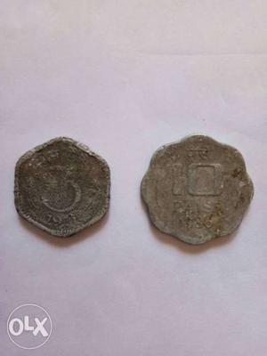 3 And 10 Indian Paise Coins