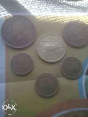 6 Round Silver Coins