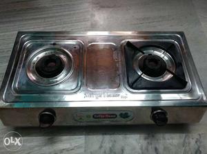 A single burner gas stove and a two burner too.