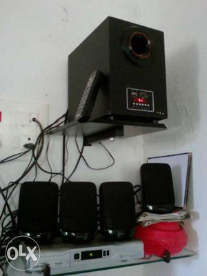 Black 5.1 Channel Speakers With Remote