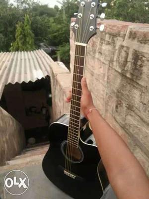 Black Cutaway Acoustic Guitar
