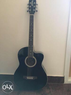 Black Quilted Top Acoustic Guitar