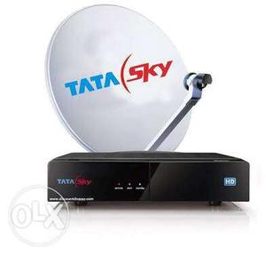 Black Tata Sky TV Box And Satellite Dish