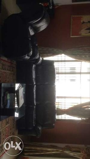 Black leather reclining sofa athome with free