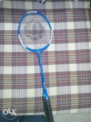 Blue And White Badminton Racket