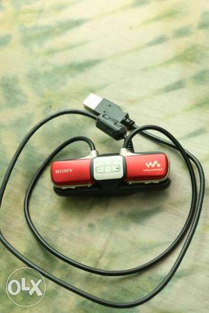 Red And Black Sony Walkman Earphones