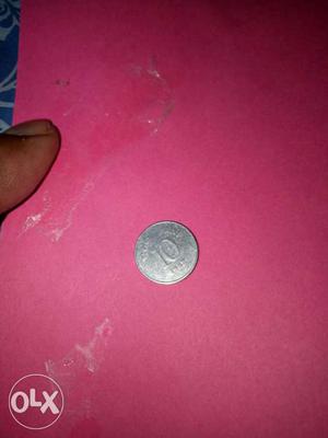 Round Silver 10 Indian Paise 