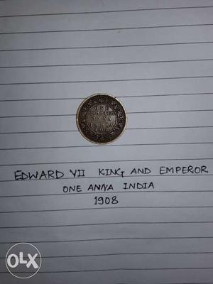 Round Silver Edward 7 King And Emperor One Cone