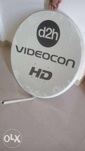 Round White And Black D2H Videocon HD Satellite Canopy Dish