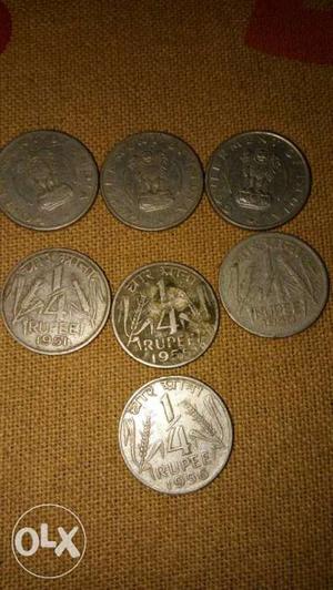 Seven Round 1/4 Rupee Coin