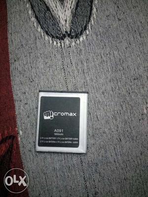 Silver And Black Micromax Battery Pack