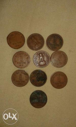 Ten Round Bronze Coins