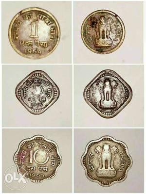 3 Indian Paise Coins