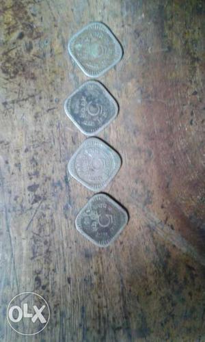 4 pieces Indian 5 paisa only on  pic 