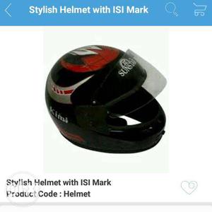 Black And Red Stylish Helmet With ISI Mark