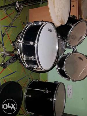 Black And Silver Drum Set