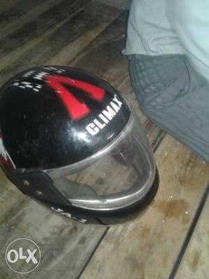 Black Red And White Climax Full Face Motorcycle Helmet