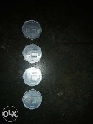 Four Scalloped Silver Coins