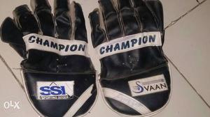 Pair Of Black Champion Gloves