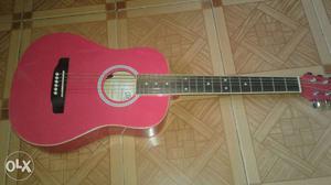 Pink Dreadnought Acoustic Guitar
