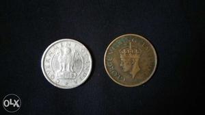 Round Silver Coin And Round Copper Coin