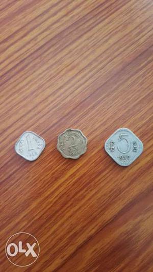 Three Silver Vintage Coins